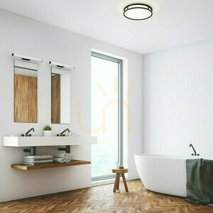 Lampă de baie Grande Led 35 Plafon Opal Glass/Negru 230 V 24 W Ip44 3000 K small 1