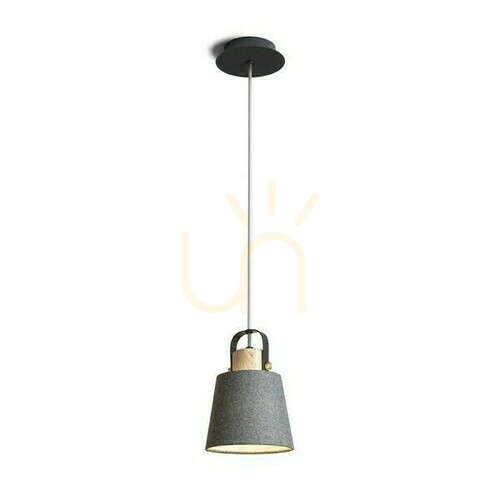 Verifica Lampă suspendată Choupette Grey Black Textil/Lumber 230 V E27 15 W.