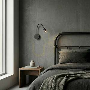 Aplică de citit Rendl VALE R13648 neagră LED 3 W 3000 K cu braț flexibil small 5