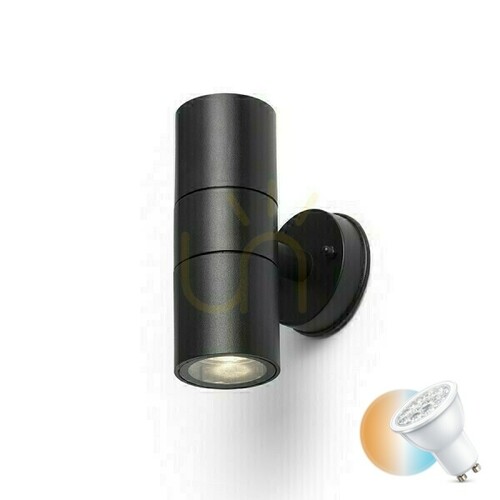 Verifica Lampă de perete pentru exterior Sorano Ii Black Plastic 230 V Led Gu10 2x8 W Ip44