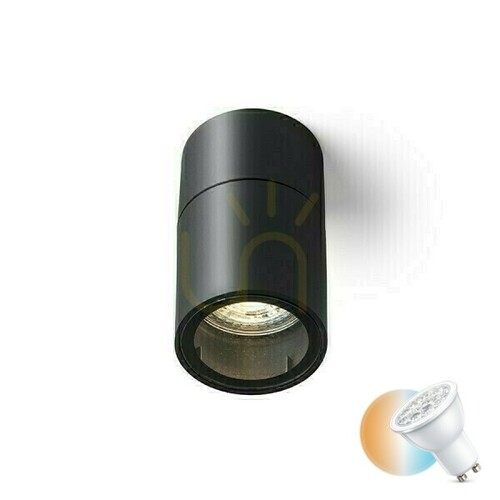 Verifica Plafonduri în aer liber Sorano Plafon negru din plastic 230 V Led Gu10 8 W Ip44