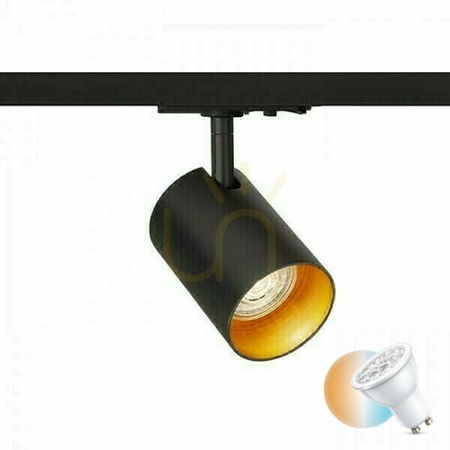 Verifica Connor Spotlight pentru 1 fază Black/Gold Rail 230 V Led Gu10 10 Watt.