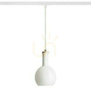 Pulire Rd Lampă suspendată pentru șină monofazată Opal Glass/Timber 230 V E14 28 W. small 1