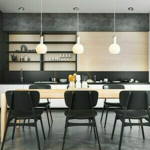 Pulire Rd Lampă suspendată pentru șină monofazată Opal Glass/Timber 230 V E14 28 W. small 2