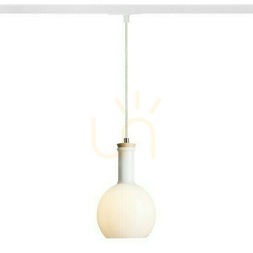 Verifica Pulire Rd Lampă suspendată pentru șină monofazată Opal Glass/Timber 230 V E14 28 W.