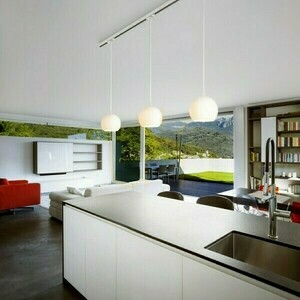 Copa Lampă suspendată Copa pentru șină 3 Phase Opal Glass 230 V E27 28 W. small 2
