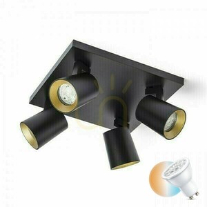 Kenny Iv Lampă de plafon montată la suprafață negru/auriu 230 V Gu10 4x35 W. small 0