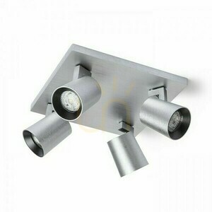 Kenny Iv Lampă de plafon montată la suprafață Aluminiu periat/Negru 230 V Gu10 4x35 W. small 1