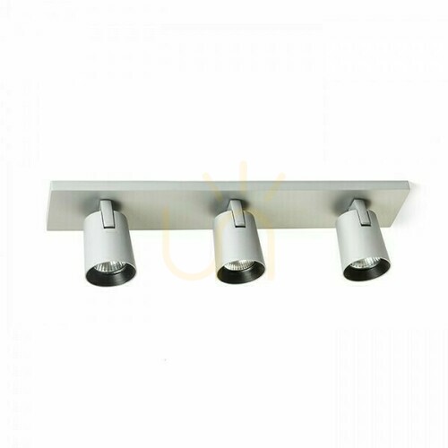 Verifica Kenny Iii Aluminiu periat/Negru Lampă montată pe suprafață 230 V Gu10 3x35 Watt.
