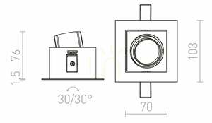 Spot încastrat Rendl BONDY I R12856 alb LED 7 W 3000 K 24° small 7