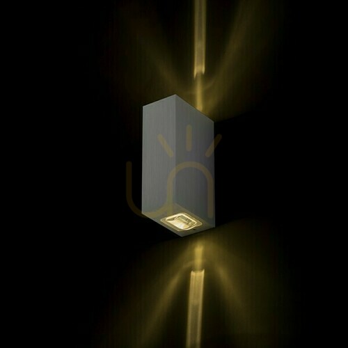 Verifica Lampă de perete în aer liber Nick Ii Aluminiu periat 230 V Led 2x3 W 10° Ip54 3000 K