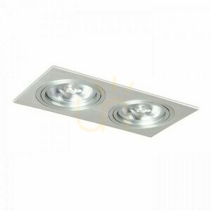 Pasadena Corp de iluminat de încastrat G53 Sq Ii aluminiu periat 12 V 2x50 W. small 1