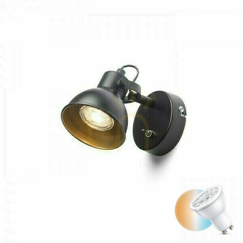 Verifica Rosita I lampă de perete Negru/Aur 230 V Led Gu10 9 W.