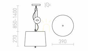 Lampă suspendată Rendl LEVITA R12477 cu înălțime reglabilă, alb și crom, E27 LED 15 W small 5