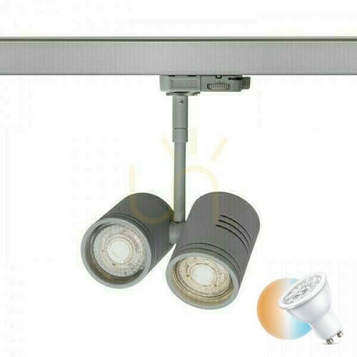 Verifica Beeba Ii Spotlight pentru 3 faze Silver Gray Rail 230 V Gu10 2x35 W.