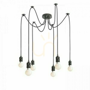 Lampă suspendată Rendl CINDY VI R12054, 6 x E27 max. 15 W, rozetă ø14 cm, cabluri 2 m, negru small 1