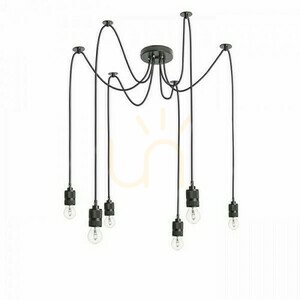 Lampă suspendată Rendl CINDY VI R12054, 6 x E27 max. 15 W, rozetă ø14 cm, cabluri 2 m, negru small 4