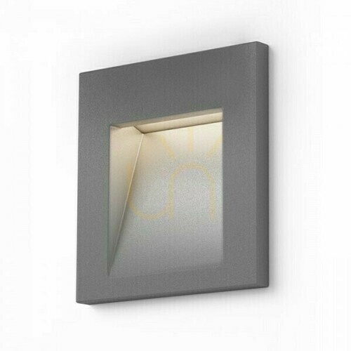 Verifica Tess Sq Silver Grey gri argintiu corp de iluminat încastrat în exterior 230 V Led 3 W Ip54 3000 K