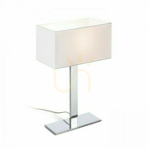Verifica Plaza M Lampă de masă alb cromat 230 V E27 42 W.