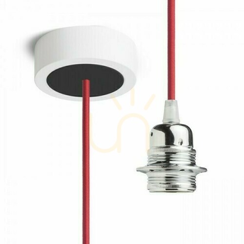 Verifica Set de suspendare pentru abajur Rendl HEX R11929 E27, alb cu cablu roșu