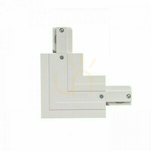 Rendl EUTRAC R11344 – conector L alb pentru șine încastrate, polaritate exterioară small 2