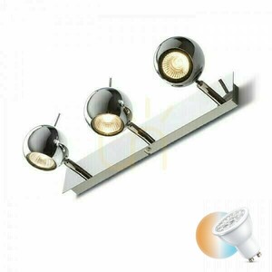 Lampă de suprafață Glossy Iii cromată 230 V Led Gu10 3x8 W. small 0