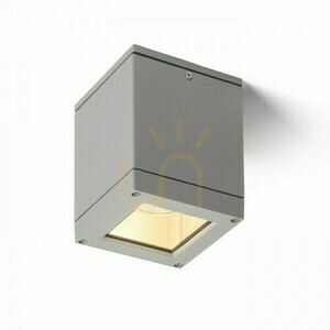 Plafonduri în aer liber Quadra M Plafonier gri argintiu 230 V E27 75 W Ip54 small 0