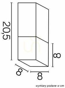 Plafonieră exterior SU-MA CUBE gri închis 20W 20,5 cm CB-S DG small 2