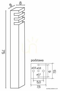 Lampă stâlp exterior SU-MA RADO 1 BL negru 75 cm IP54 E27 18W small 3
