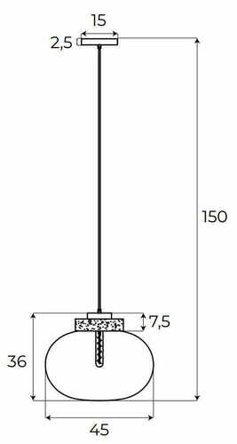 Verifica Pendul Max Light Moonstone P0516 sticlă chihlimbar și marmură neagră 1x7W