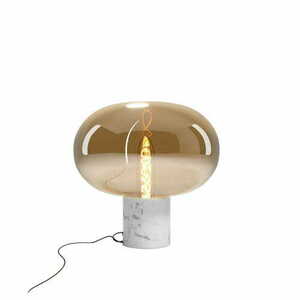 Lampă de masă Max Light Moonstone T0056 sticlă chihlimbar și marmură albă small 0