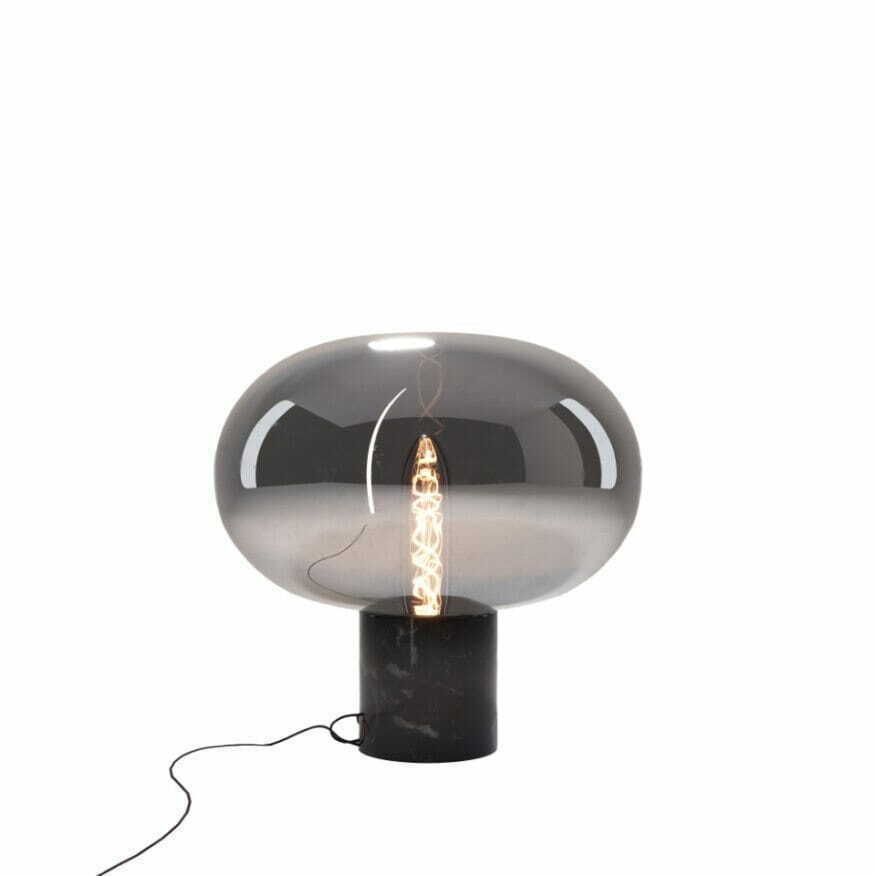 Lampă de masă Max Light Moonstone T0057 sticlă fumurie marmură neagră 45 cm