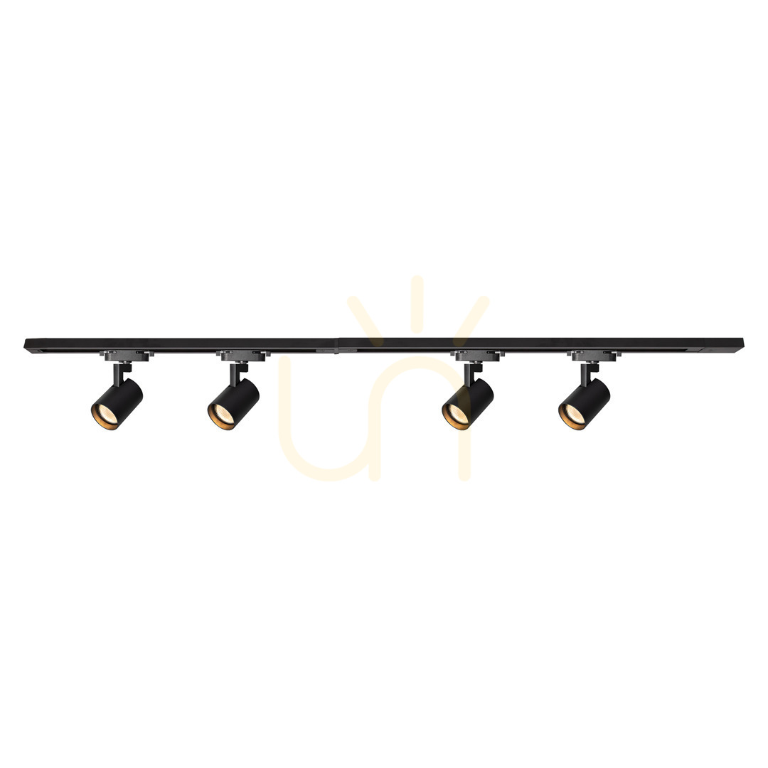 Set de șine Volf negru 4x Gu10 1.5m