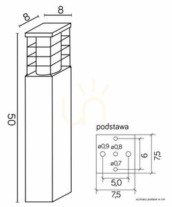 Lampă stâlp exterior SU-MA RADO II 2 DG gri închis 50 cm IP54 small 4