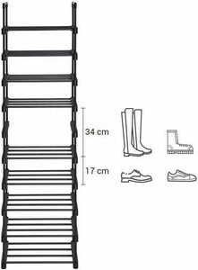 Raft metalic pentru pantofi SONGMICS LSA25BK, 10 niveluri, negru small 3