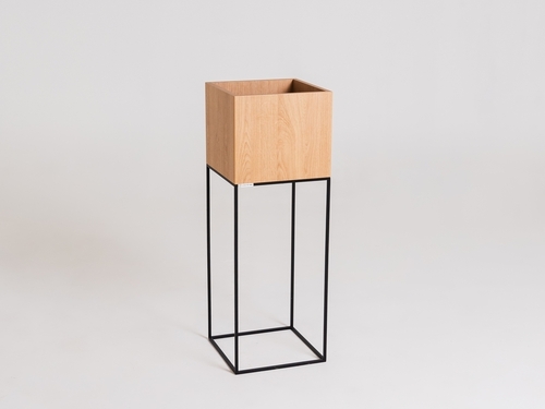 Verifica PALMUS METAL ghiveci 100x35x35 - stejar(3395), negru