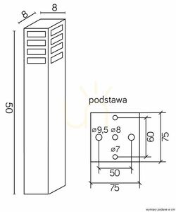 Lampă poștală exterior SU-MA RADO III 2 DG gri închis 50 cm small 3
