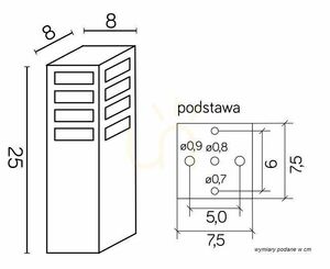 Lampă stâlp exterior SU-MA RADO III 3 AL argintiu 25 cm IP54 RADO III 3 AL small 3