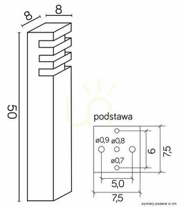 Lampă de exterior SU-MA RADO 2 DG gri închis 50 cm IP54 small 3