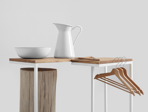 Masă LUPE SOLID WOOD 30 - stejar, alb small 1