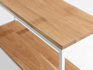 JULITA SOLID WOOD 75-2F consolă din lemn masiv - stejar, alb small 4