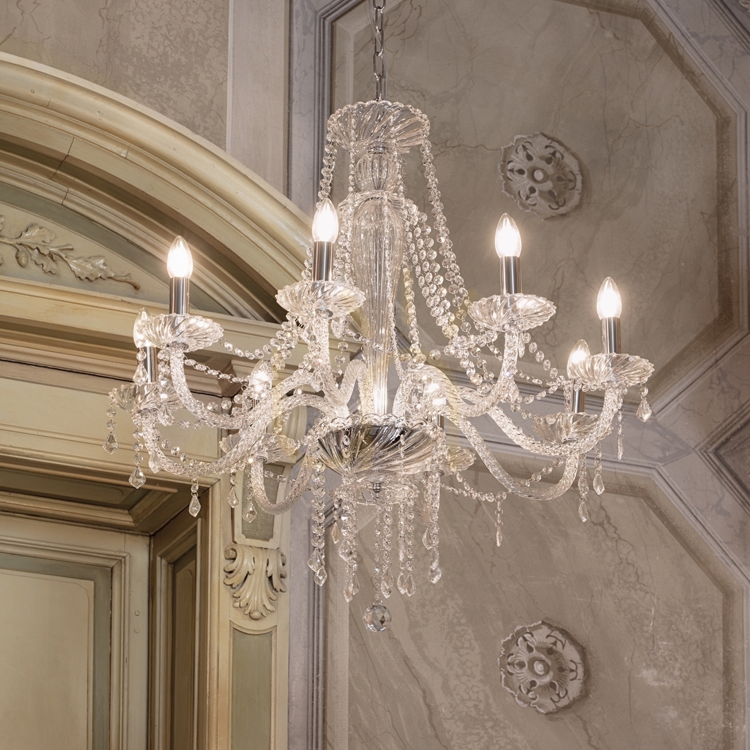 previzualizare Lustră suspendată Ideallux Amadeus SP8 transparentă cristal Ø80 cm 168777 Lustră suspendată Ideallux Amadeus SP8 transparentă cristal Ø80 cm 168777
