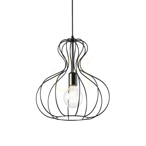 Verifica Lampă suspendată Ideallux Ampolla 148502 negru metal E27 Ø35 cm