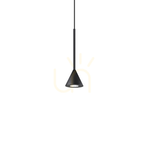 Verifica Lampă suspendată Ideallux ARCHIMEDE SP CONO NERO neagră LED 4W Ø9 cm 328348