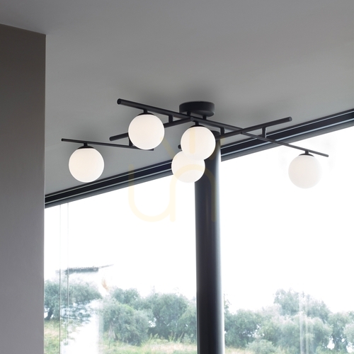Verifica Plafon Ideallux ATLAS PL5 BIANCO alb 5xG9 metal sticlă 328225