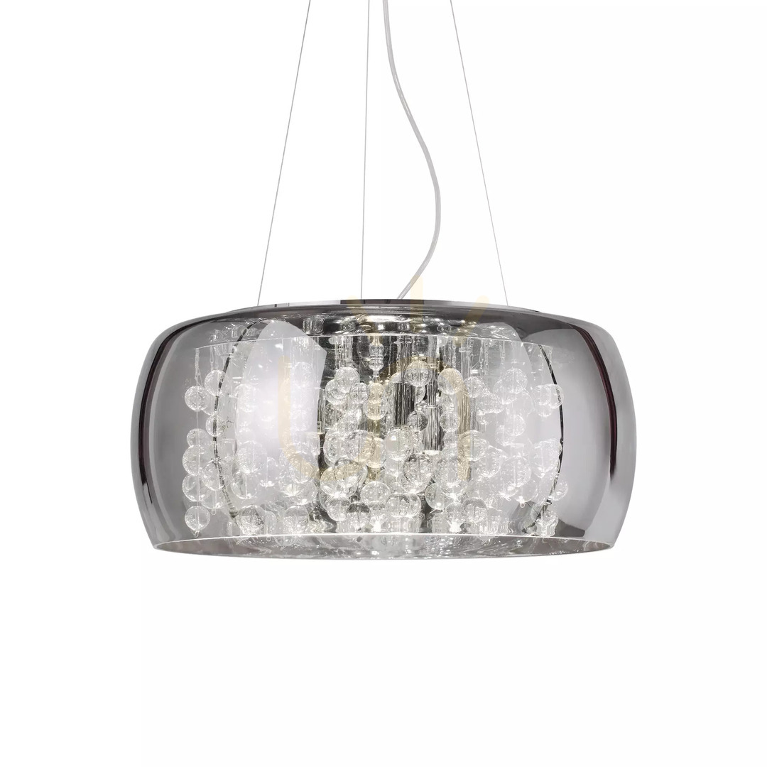Vedere Lustră suspendată Ideallux AUDI-80 SP8 Fume 8xG9 sticlă metal crom 50 cm 197654 Lustră suspendată Ideallux AUDI-80 SP8 Fume 8xG9 sticlă metal crom 50 cm 197654