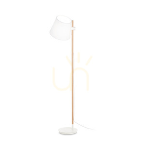 Lampă pe picior Ideallux AXEL PT1 BIANCO albă lemn textil E27 168 cm 272245 small 0
