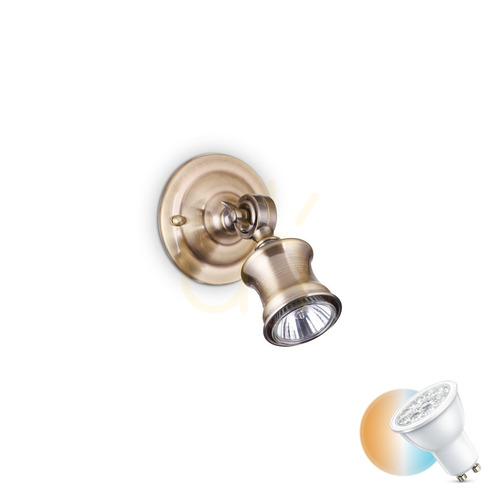 Verifica Aplică de perete Ideallux Barber AP1 șampanie metal GU10 159997