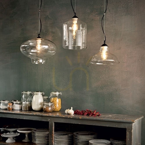 Verifica Lampă suspendată Ideallux Bistro SP1 Plate transparentă sticlă 28 cm 112336