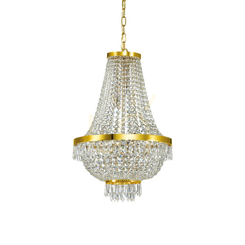 Verifica Pendul Ideallux CAESAR SP9 ORO auriu 9xG9 cristal 45 cm 114736